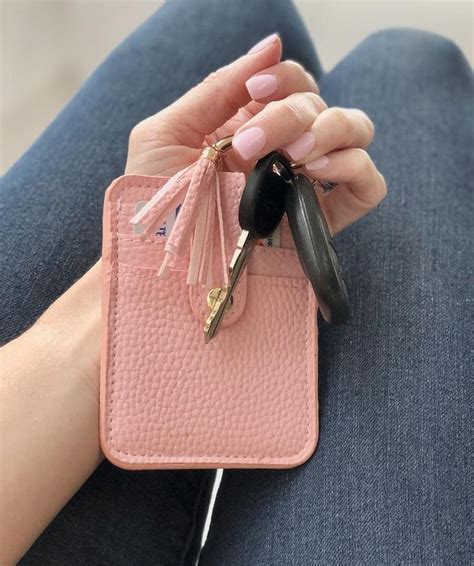 card holder with chain|card case wallet with keychain.